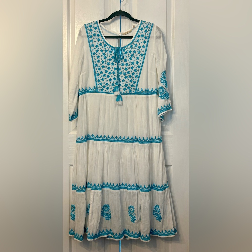 Soft Surroundings Womens Dress, Blue and White, size large